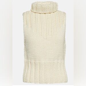 NWT TOTEME Turtleneck Hand Knitted Wool Top Buttercream Size Large